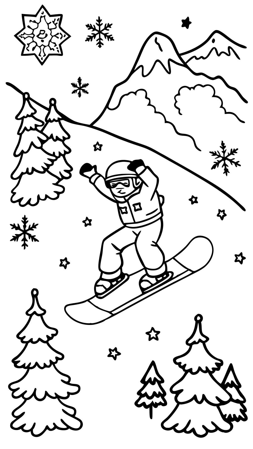 snowboarding coloring pages